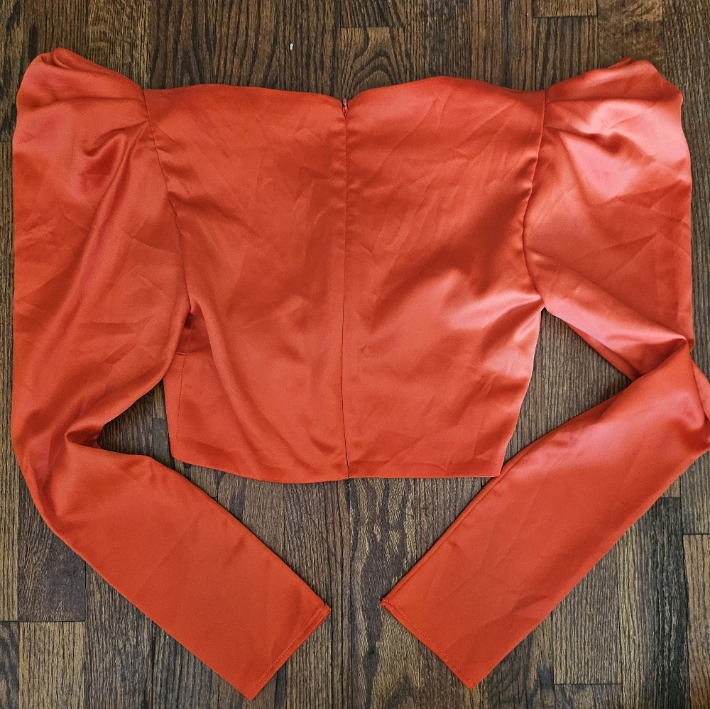 NWT Lovers & Friends Crop Puff Sleeve Top Size XXS - Picture 5 of 6